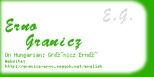 erno granicz business card